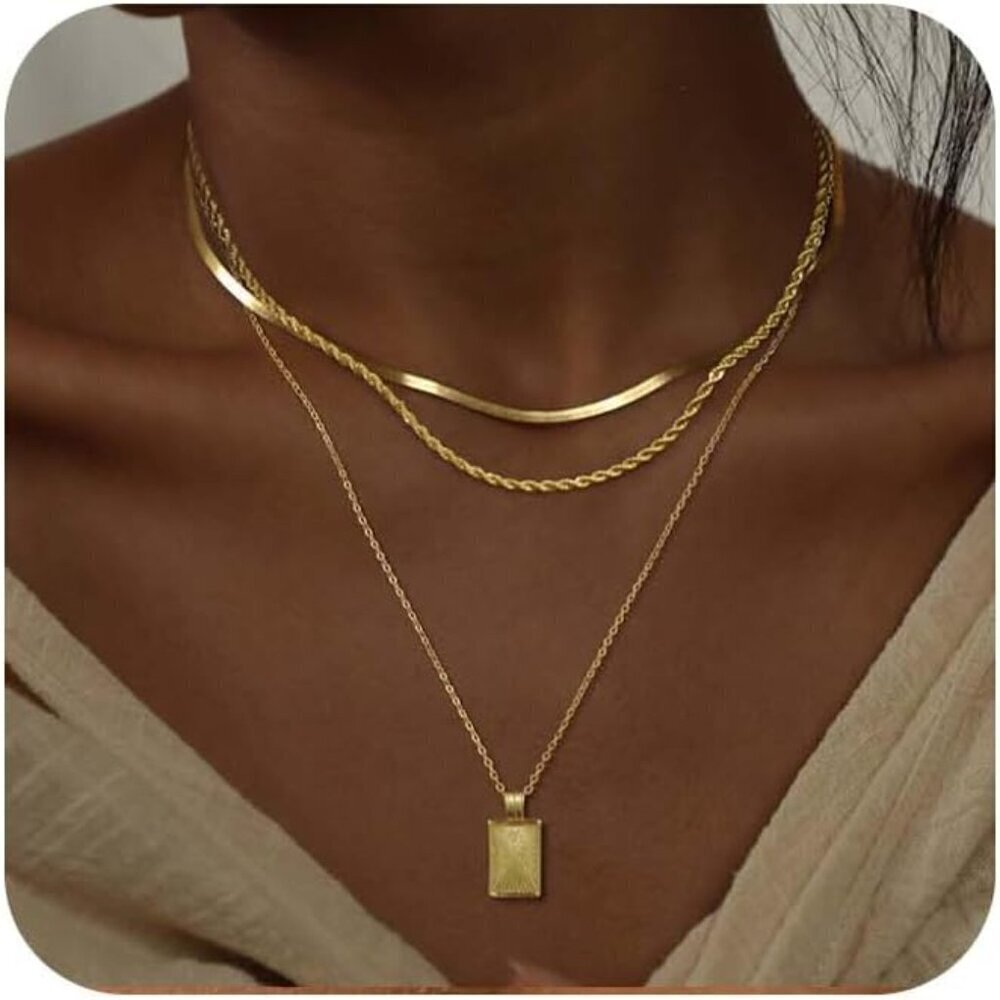Gold Silver Necklaces for Women 14K Gold Plated CZ Dreamy Jewelry Set